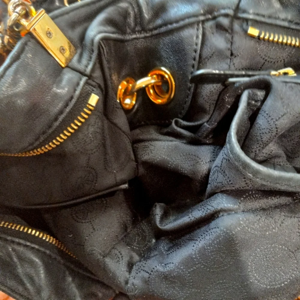 Michael Kors Leopard Print Tan and Black Chain-Accent Shoulder Bag